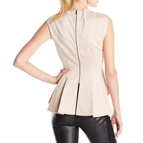 BCBGMaxAzria "Savannah" Sequin Peplum Top Sz XXS - Picture 4 of 4